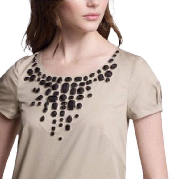 J. Crew Onyx Chandelier Necklace Chino Casual Dress 6 - Picture 2 of 5